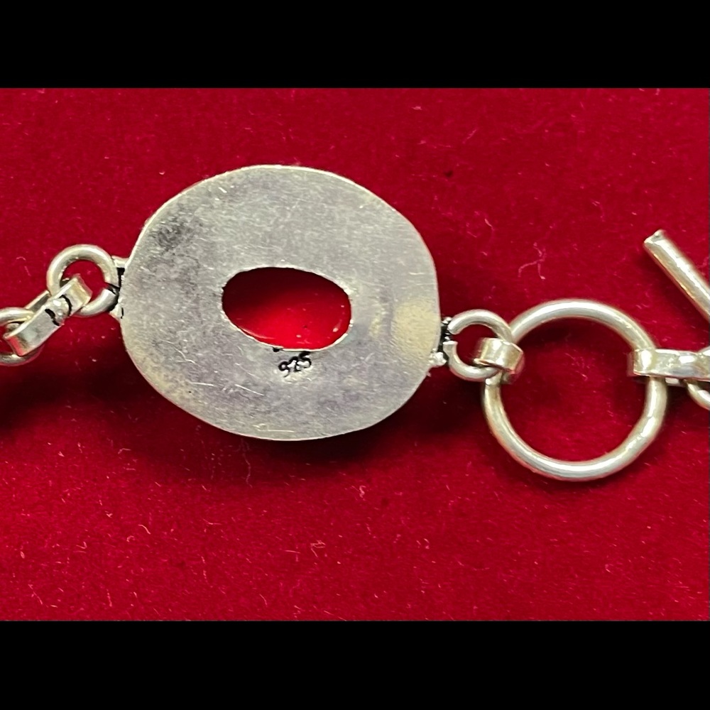 Sterling silver natural stone bracelet (listed as red coral in Posh before) - Picture 3 of 3